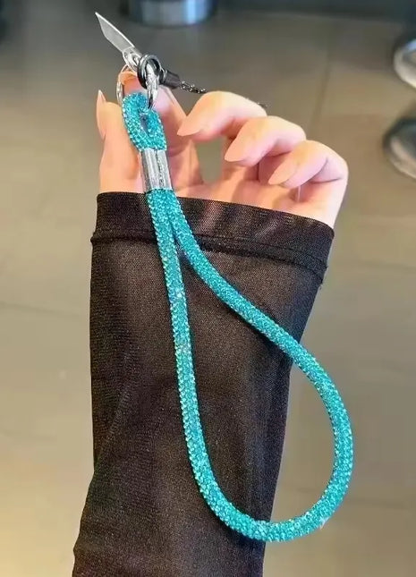 INS Glitter Phone Lanyard Phone Crystal Wrist Straps Keychain Anti-lost Rope For iPhone 16 Samsung Universal Bling Hanging Cord