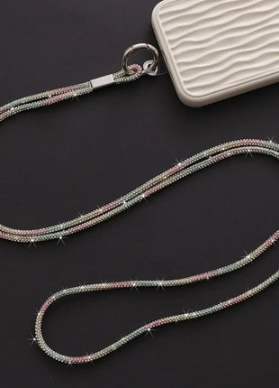 1pc Bright Rhinestone Phone Lanyard Crystal Bling Bling Phone Case Chain Straps Diamond Phone Anti-lost Rope Phone Accessories