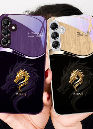 Gradient Golden Dragon For Samsung A20 30 22 23 24 25 26 31 32 A33 34 35 42 50 51 52 53 54 55 56 70 71 72 73 glass phone case