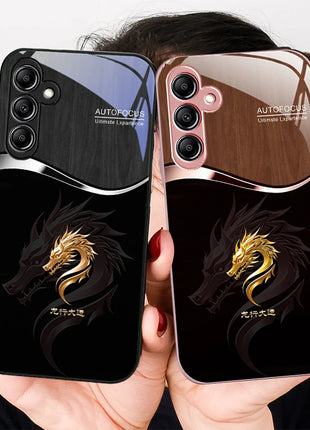 Gradient Golden Dragon For Samsung A20 30 22 23 24 25 26 31 32 A33 34 35 42 50 51 52 53 54 55 56 70 71 72 73 glass phone case