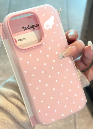 Korean Cute Aesthetics Star Angel Wings 2IN1 Phone Case For Xiaomi Redmi Note 14 13 12 11 Pro Plus 5G 10 Redmi 14C 13C 4G Cover