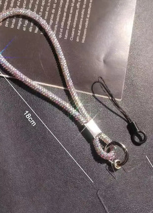 Glitter Flashy Rhinestone Cell Phone Charm Lanyard For Phone Diamond Crystal Phone Wrist Straps Keychain Hanging Anti-lost Rop