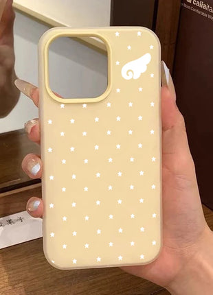 Korean Cute Aesthetics Star Angel Wings 2IN1 Phone Case For Xiaomi Redmi Note 14 13 12 11 Pro Plus 5G 10 Redmi 14C 13C 4G Cover