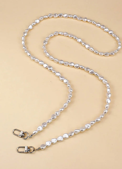 Mobile Phone Lanyard Luxury Pearl Bead Bag Chain Long Crossbody Necklace Chain Strap Phone Case Hanging Decoration Anti Lost