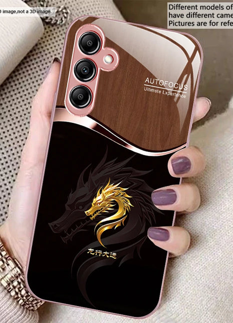 Gradient Golden Dragon For Samsung A20 30 22 23 24 25 26 31 32 A33 34 35 42 50 51 52 53 54 55 56 70 71 72 73 glass phone case