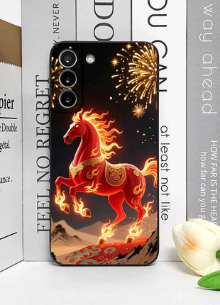 Fashion Chinese-Style Red Horse Print Phone Case for Samsung Galaxy A56 A42 A14 A55 A16 A54 A36 A53 A52 A51 A50 A15 Soft Covers