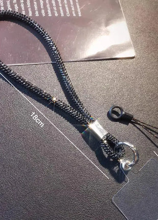 Glitter Flashy Rhinestone Cell Phone Charm Lanyard For Phone Diamond Crystal Phone Wrist Straps Keychain Hanging Anti-lost Rop