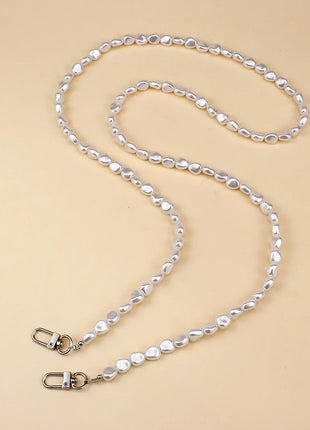 Mobile Phone Lanyard Luxury Pearl Bead Bag Chain Long Crossbody Necklace Chain Strap Phone Case Hanging Decoration Anti Lost