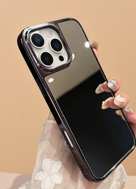 Electroplated Glossy Make Up Mirror Phone Case Shockproof Protector Cover For iPhone 17 Air 16 15 14 13 12 11 Pro Max Plus 11 XR