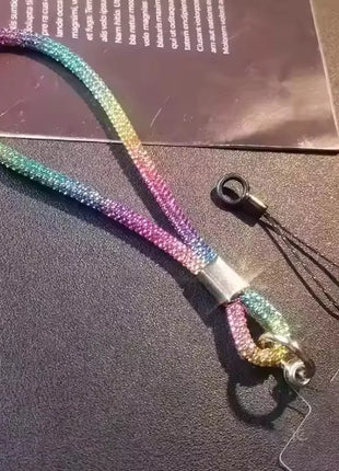 INS Glitter Phone Lanyard Phone Crystal Wrist Straps Keychain Anti-lost Rope For iPhone 16 Samsung Universal Bling Hanging Cord