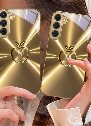 The golden letter "D" For Samsung Galaxy S20 FE S21 S22 S23 Plus S24 Ultra 25Ultra S21+ S9+ S22Plus Golden glass phone case