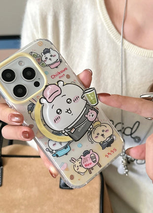 Cute Cartoon Chiikawa Japan Anime Magnetic Holder Magsafe Wireless Charge Phone Case For iPhone 17 16 15 14 13 Pro Max Cover