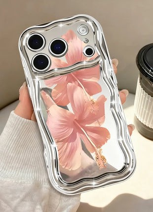 For iPhone 17 Pro Max Case Magnetic For Magsafe Simple Style Floral Mirror Case For iPhone 16 Pro Max 15 14 13 12 11 Air Funda