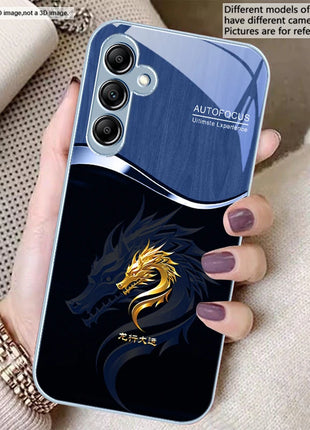Gradient Golden Dragon For Samsung A20 30 22 23 24 25 26 31 32 A33 34 35 42 50 51 52 53 54 55 56 70 71 72 73 glass phone case