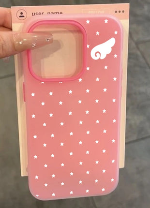 Korean Cute Aesthetics Star Angel Wings 2IN1 Phone Case For Xiaomi Redmi Note 14 13 12 11 Pro Plus 5G 10 Redmi 14C 13C 4G Cover