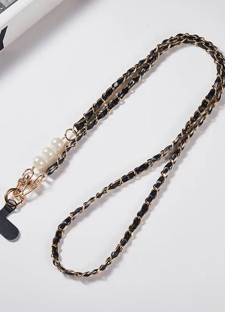 Mobile Phone Lanyard Women's Long Neck and Shoulder Strap Phone Case Universal Lanyard Long Crossbody Pearl Pickup Chain