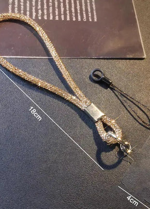 Glitter Flashy Rhinestone Cell Phone Charm Lanyard For Phone Diamond Crystal Phone Wrist Straps Keychain Hanging Anti-lost Rop