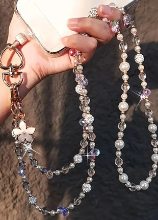 Bag Chain Beaded Crossbody Phone Chain Anti Loss Universal Mobile Phone Crossbody Strap Long-style Colorful Phone Neck Straps