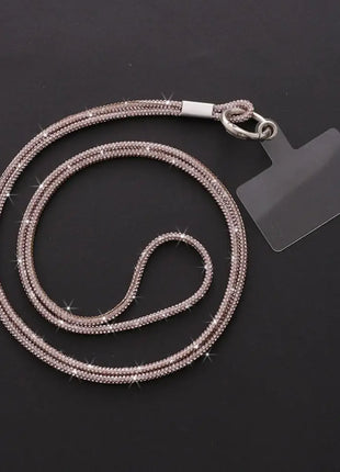 1pc Bright Rhinestone Phone Lanyard Crystal Bling Bling Phone Case Chain Straps Diamond Phone Anti-lost Rope Phone Accessories
