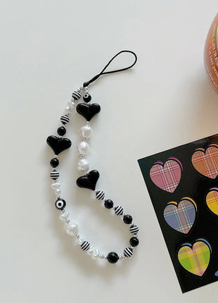 Colorful Sun Flower Beads Mobile Phone Chain Macaron Flower Beaded Mobile Phone Straps Pendant Keychain Creative Phone Chain