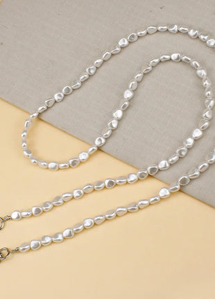 Mobile Phone Lanyard Luxury Pearl Bead Bag Chain Long Crossbody Necklace Chain Strap Phone Case Hanging Decoration Anti Lost