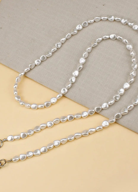 Mobile Phone Lanyard Luxury Pearl Bead Bag Chain Long Crossbody Necklace Chain Strap Phone Case Hanging Decoration Anti Lost
