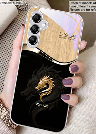Gradient Golden Dragon For Samsung A20 30 22 23 24 25 26 31 32 A33 34 35 42 50 51 52 53 54 55 56 70 71 72 73 glass phone case