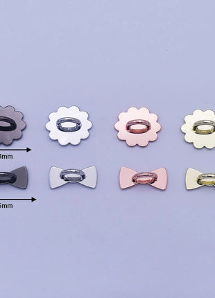 1/5PCS 2/2.4/2.5CM Cute Adhesive Metal Heart Sun Bow Phone Charm Holder Sticking Hooks Phone Case Finger Ring Buckle Accessory