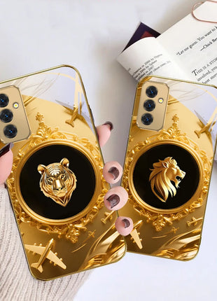 Gorgeous golden airplane For Samsung Galaxy S 21 S22 S23 Plus S24 Ultra S20 FE 25Ultra S21+ S9+ 22Plus Golden glass phone case