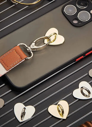 1/5PCS 2/2.4/2.5CM Cute Adhesive Metal Heart Sun Bow Phone Charm Holder Sticking Hooks Phone Case Finger Ring Buckle Accessory