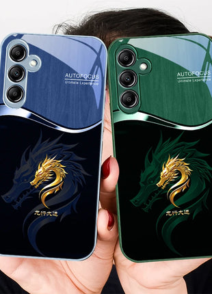 Gradient Golden Dragon For Samsung A20 30 22 23 24 25 26 31 32 A33 34 35 42 50 51 52 53 54 55 56 70 71 72 73 glass phone case