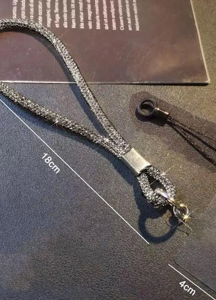 Glitter Flashy Rhinestone Cell Phone Charm Lanyard For Phone Diamond Crystal Phone Wrist Straps Keychain Hanging Anti-lost Rop