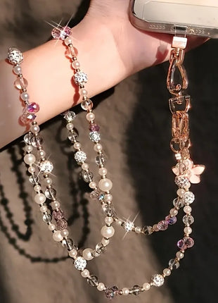 Bag Chain Beaded Crossbody Phone Chain Anti Loss Universal Mobile Phone Crossbody Strap Long-style Colorful Phone Neck Straps