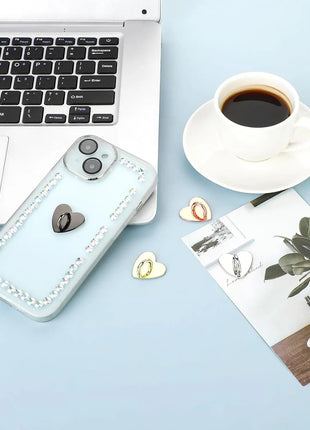 1/5PCS 2/2.4/2.5CM Cute Adhesive Metal Heart Sun Bow Phone Charm Holder Sticking Hooks Phone Case Finger Ring Buckle Accessory