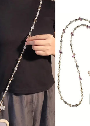 Bag Chain Beaded Crossbody Phone Chain Anti Loss Universal Mobile Phone Crossbody Strap Long-style Colorful Phone Neck Straps