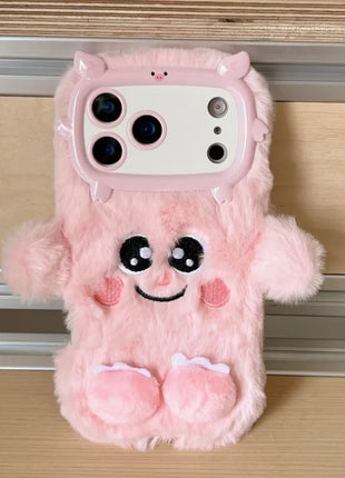 Cute Cartoon Funny dozing expression Phone Cases For iPhone 17 16 15 14 13 Pro Max Plush Soft Protection Cover