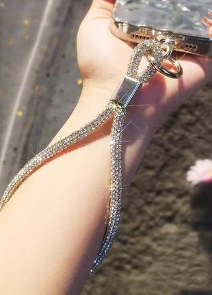 Glitter Flashy Rhinestone Cell Phone Charm Lanyard For Phone Diamond Crystal Phone Wrist Straps Keychain Hanging Anti-lost Rop