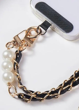 Mobile Phone Lanyard Women's Long Neck and Shoulder Strap Phone Case Universal Lanyard Long Crossbody Pearl Pickup Chain