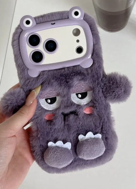 Cute Cartoon Funny dozing expression Phone Cases For iPhone 17 16 15 14 13 Pro Max Plush Soft Protection Cover