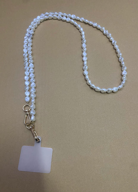 Korean Vintage Pearl Chain Stylish Decoration Accessories Crossbody Lanyard Neck Strap Charm Chain Stylish Beaded Pendant Phone