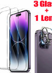 iPhone 15 Pro / 3 Glass 1 Lens / CHINA|Tempered glass
