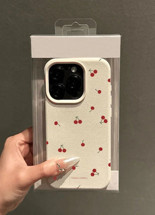 Cute Cartoon Cherry Lichee Pattern Phone Case For Samsung Galaxy S25 Ultra S24 FE S23 Plus S22 A16 A56 A36 A25 A54 A55 A53 Cover