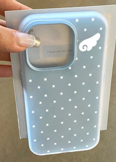 Korean Cute Aesthetics Star Angel Wings 2IN1 Phone Case For Xiaomi Redmi Note 14 13 12 11 Pro Plus 5G 10 Redmi 14C 13C 4G Cover