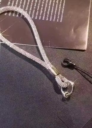 INS Glitter Phone Lanyard Phone Crystal Wrist Straps Keychain Anti-lost Rope For iPhone 16 Samsung Universal Bling Hanging Cord