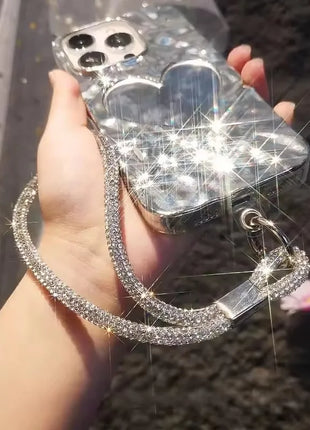 INS Glitter Phone Lanyard Phone Crystal Wrist Straps Keychain Anti-lost Rope For iPhone 16 Samsung Universal Bling Hanging Cord