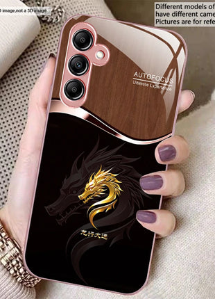 Gradient Golden Dragon For Samsung A20 30 22 23 24 25 26 31 32 A33 34 35 42 50 51 52 53 54 55 56 70 71 72 73 glass phone case