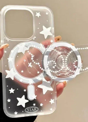 Korean Cute Cartoon Angel Wing for Magsafe Magnetic Phone Holder Grip Tok Stand for IPhone 17 Samsung S25 Wireless Charging Case