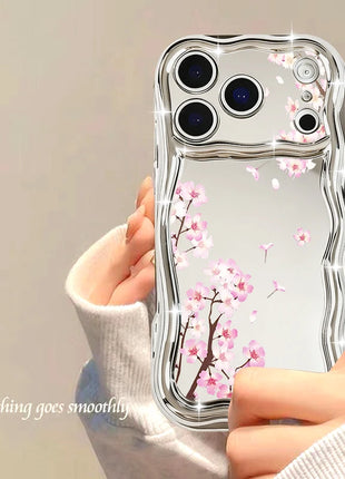 For iPhone 17 Pro Max Case Magnetic For Magsafe Simple Style Floral Mirror Case For iPhone 16 Pro Max 15 14 13 12 11 Air Funda