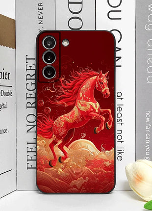 Fashion Chinese-Style Red Horse Print Phone Case for Samsung Galaxy A56 A42 A14 A55 A16 A54 A36 A53 A52 A51 A50 A15 Soft Covers