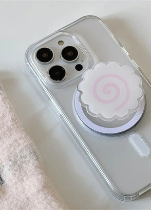 Korean Cute Fish Cake Rolls For Magsafe Magnetic Phone Griptok Grip Tok Stand For iPhone Funny Foldable Wireless Charging Holder
